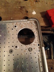 Drilling hole in aluminium base plate of TC